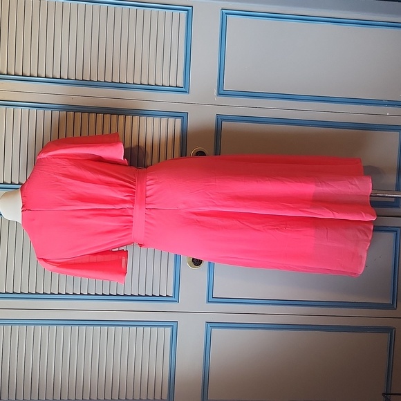 DKNY Pink Wrap Style Dress with Flowy Sleeves - Picture 8 of 12
